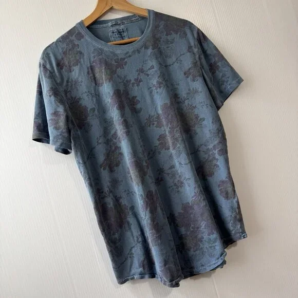 Vintage y2k Abercrombie & Fitch Garmen Dyed Floral Print T-shirt Top Sz L - Picture 10 of 14